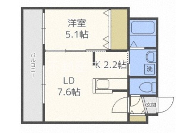 北１３条東駅 徒歩4分 8階の物件間取画像